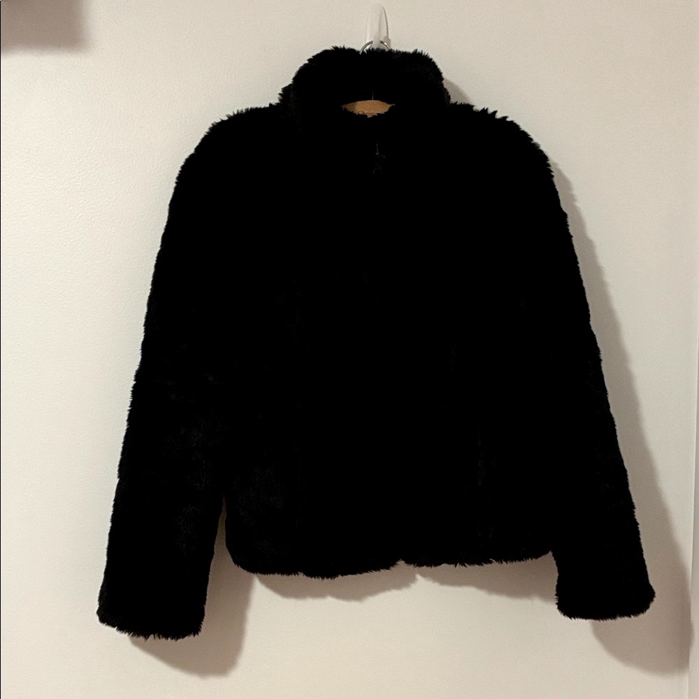 BB Dakota Black Reversible Furry Jacket
